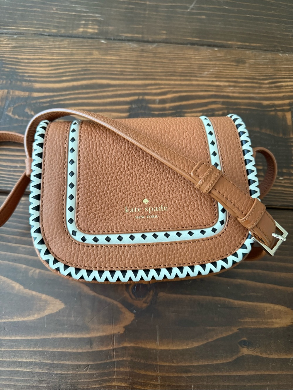 Kate Spade New York - Cognac Small Lietta Sheffield Leather Crossbody Bag